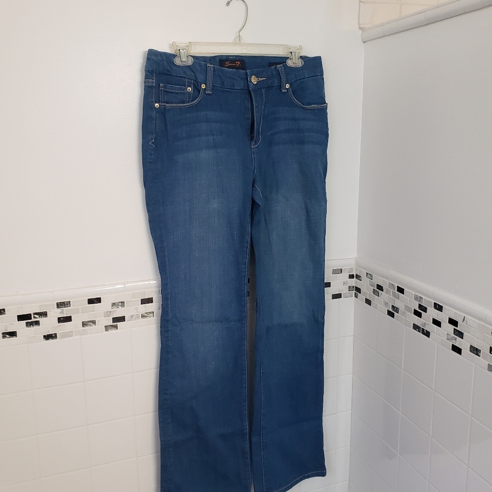 Seven7 Women's Bootcut Stretch Jeans Size 8 Blue Denim